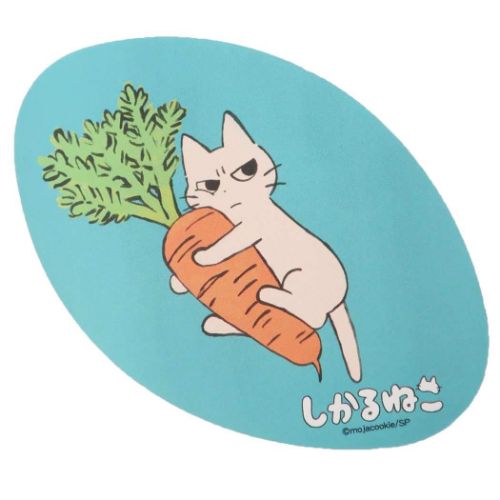 しかるねこ ビッグシール ダイカットステッカー オーバル エンスカイ コレクション雑貨 メール便可 マシュマロポップ画像