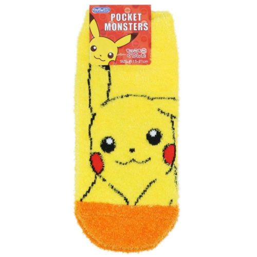 小学生用防寒室内靴下 ポケットモンスター ジュニアもこもこショートソックス ピカチュウ アップ ポケモン スモールプラネット ウォーマー雑貨 メール便可 マシュマロポップ 夏セール開催中