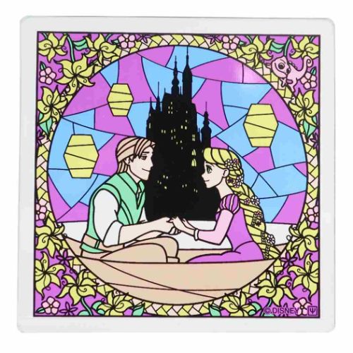 テーブルウェア 塔の上のラプンツェル ステンドグラス風コースター ディズニーヤクセル ガラス プレゼント ギフト おしゃれ メール便可 マシュマロポップ画像