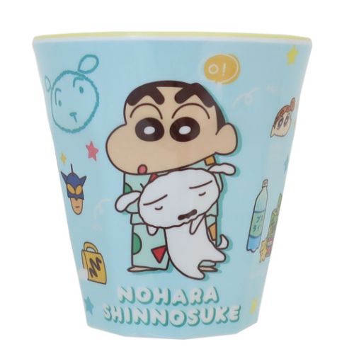 メラミンコップ クレヨンしんちゃん メラミンカップ パジャマ ティーズファクトリー プラスチック 食器 アニメ マシュマロポップ画像