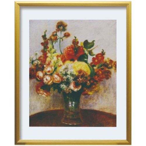 【ポイント10倍 & クーポン!】アートポスター ルノワール Pierre-Auguste Renoir Fleurs dans un Vase 美工社 額付き ギフト インテリア 取寄品 マシュマロポップ