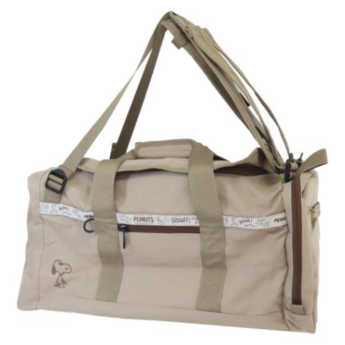 旅行かばん スヌーピー RE-PET撥水ボストンリュック BEIGE ピーナッツ マリモクラフト トラベル 旅行 大容量バッグ マシュマロポップ|ガールズ雑貨通販マシュマロポップ