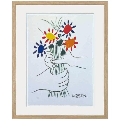 パブロピカソ PABLO PICASSO \"The Friend\" 額装 アート 出荷区分B】パブロ・ピカソ 3人の音楽家 額付ポスター Pablo
