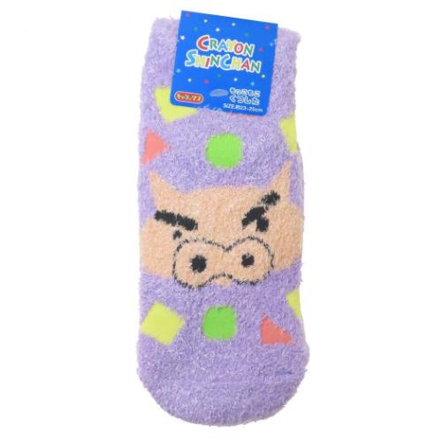 女性用防寒靴下 クレヨンしんちゃん もっこもこ靴下 レディースソックス ぶりぶりざえもん スモールプラネット ウォーマー雑貨 アニメメール便可 マシュマロポップ画像