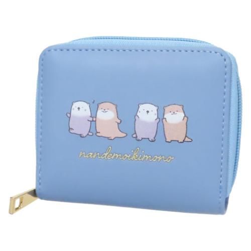 楽天市場】なんでもいきもの 折りたたみ財布 ラッコとカワウソ BLUE