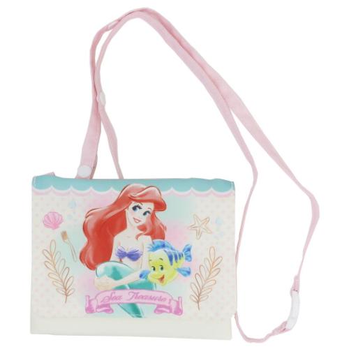 クリップポケット リトルマーメイド ポケットポーチ アイボリー 新入学 ディズニープリンセス アートウエルド ショルダー付き ポシェットポケット メール便可 マシュマロポップ画像