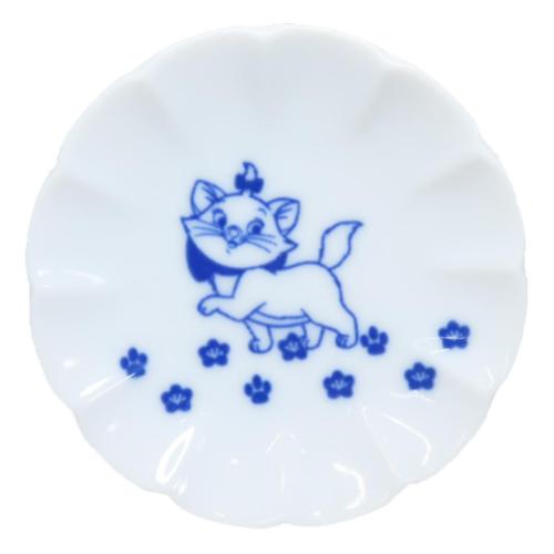 小皿 おしゃれキャット マリー 豆皿 ディズニー 三郷陶器 小粋染付 メール便可 マシュマロポップ画像