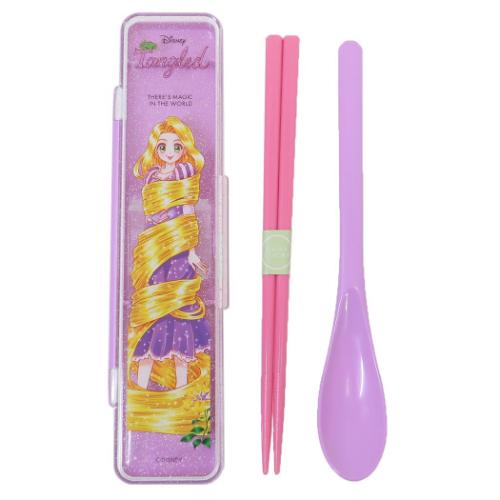 お箸＆スプーンセット 塔の上のラプンツェルx中川翔子 抗菌音の鳴らないコンビセット 箸 スプーン ディズニープリンセス スケーター おはしセット お箸セット メール便可 マシュマロポップ画像