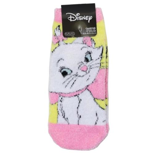 女性用防寒靴下 おしゃれキャット マリー もっこもこ靴下 ディズニー スモールプラネット レディースソックス ウォーマー雑貨 メール便可 マシュマロポップ画像