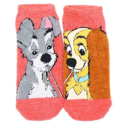 女性用防寒靴下 わんわん物語 もっこもこ靴下 スパゲッティ ディズニー スモールプラネット レディースソックス ウォーマー雑貨 メール便可 マシュマロポップ画像