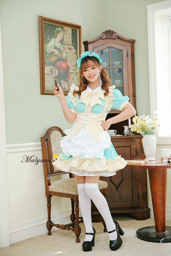 コスプレ メイド メイド服 エプロン ハロウィン コスプレ メイド 高級 メイド服 セクシー 可愛い 大きいサイズ ブルー グリーン イエロー 女性 大人 レディース ワンピース コスチューム 可愛いコスプレ 受注オーダー カスタマイズ 8129 Centralelectricals Com
