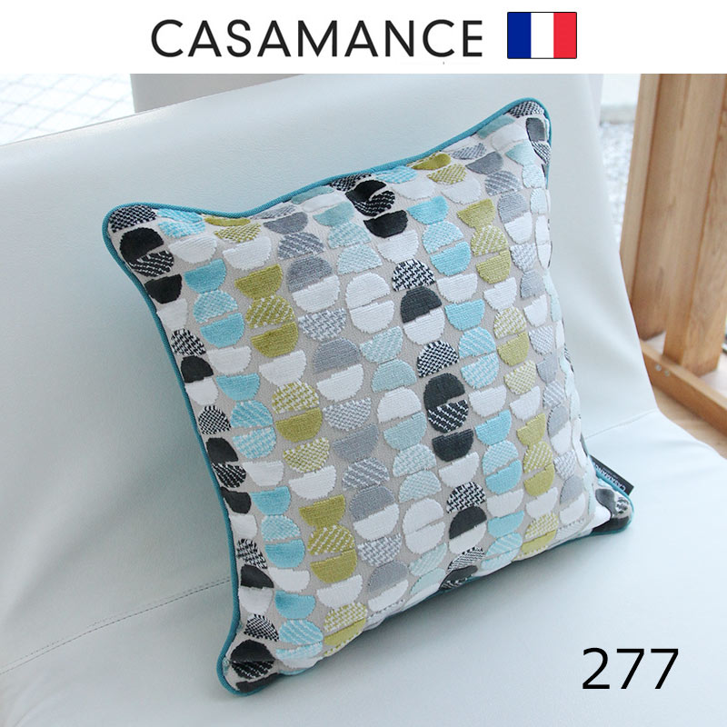 楽天市場 No 277フランス製生地 日本で縫製フェザーパイピングクッション カサマンス 40ｘ40cm新春クッション開運 おうちオンライン化 エンジョイホーム インテリアコーディネート Mmis エムエムインテリアスペース