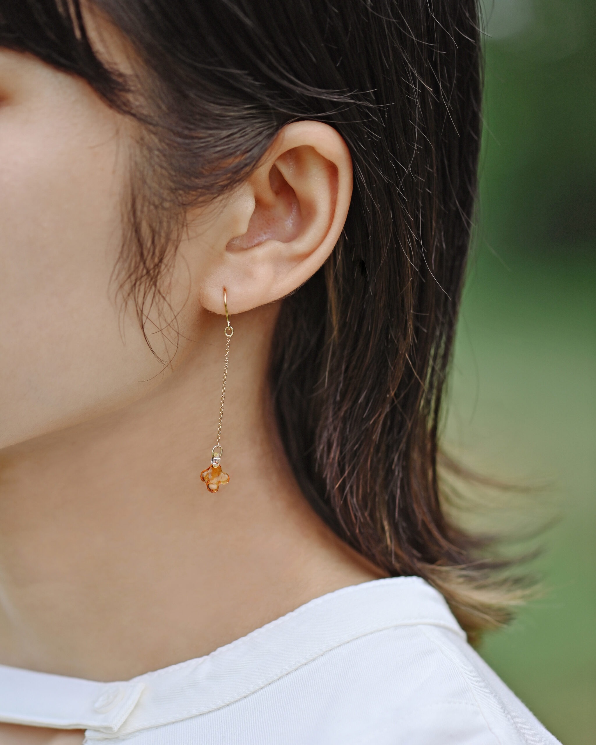 HARIO アクセサリー イイダ傘店 × ピアス イイダ傘店 キンモクセイ(アンバー) HAII-KA-P ガラス 真鍮 ニッケルフリーゴールドメッキ mmis 新生活 インテリア