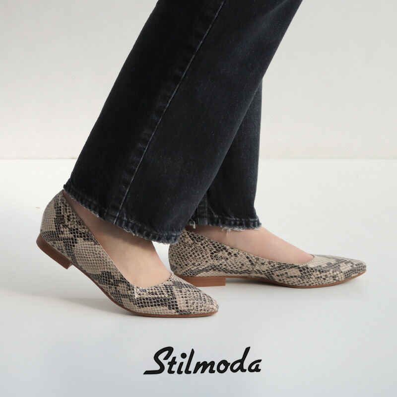 STILMODA スティルモーダ ポインテッドトゥスクエアカットフラットパンプス 5640【RCP】
