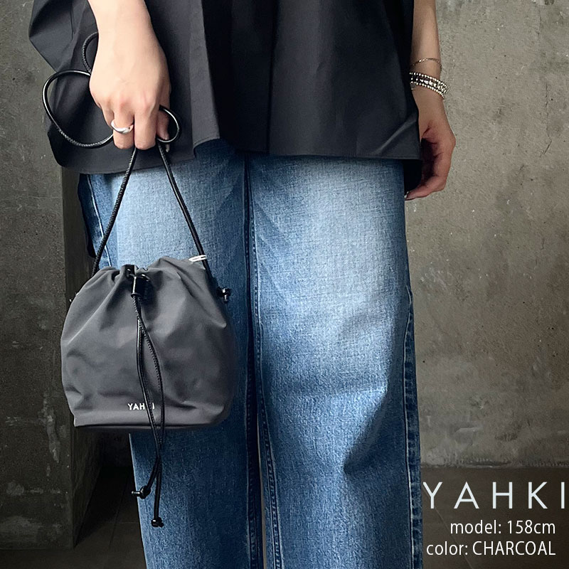 YAHKI ヤーキ CROSSBODY BAG 巾着ショルダーバッグ YH-817【RCP】鞄 ナイロン風素材｜Mmn　エムエムエヌ
