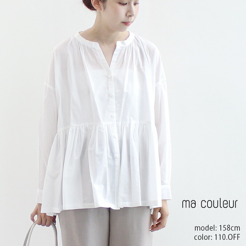 ＼MORE SALE／【50％OFF】ma couleur マクルール 　ローンチュニックブラウス J4755【RCP】2024AW　トップス｜Mmn　エムエムエヌ
