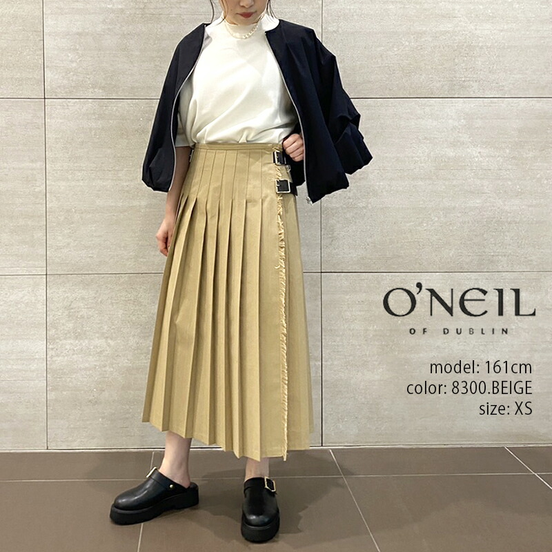 O'NEIL OF DUBLIN オニールオブダブリン COTTON PLAIN WAIST PLEATS WRAP SKIRT LENGTH 80cm コットンプレインウエストプリーツラップスカート NOD2411CP【RCP】2024SS