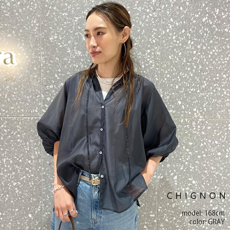 CHIGNON　シニヨン シアーボイルブラウス 1543-704NH【RCP】2024SS