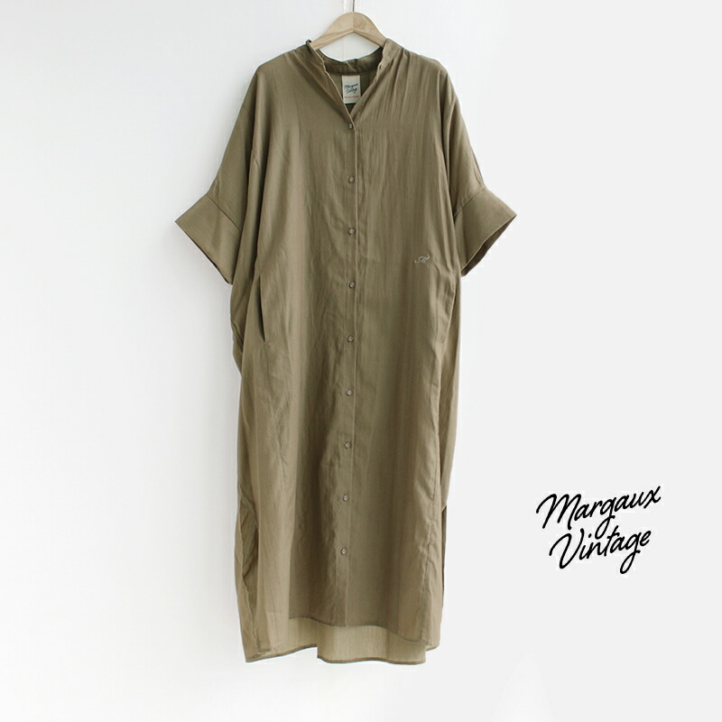 ＼Calne to Calera SALE／【30％OFF】MARGAUX VINTAGE マルゴーヴィンテージ　over shirts one-piece オーバーシャツワンピース MG OP-25049-S 【RCP】 2025SS｜Mmn　エムエムエヌ