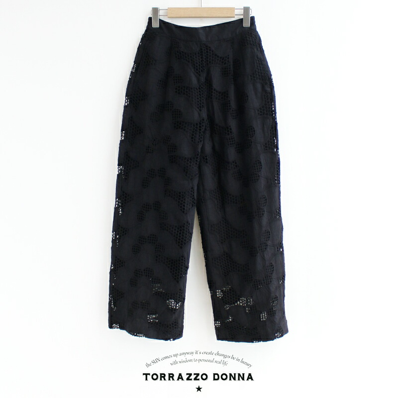 ＼Calne to Calera SALE／【30％OFF】TORRAZZO DONNA トラッツォドンナ　CUTWORK LACE WIDE PANTS カットワークレースワイドパンツ 6259-531 【RCP】2025SS ボトムス メッシュ シアー 313d｜Mmn　エムエムエヌ