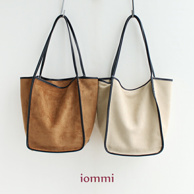IOMMI イオミ　パイピングトートバッグ ZH-51008【RCP】 スクエアショルダーバッグ 巾着型ポーチ付き インポート お出掛け