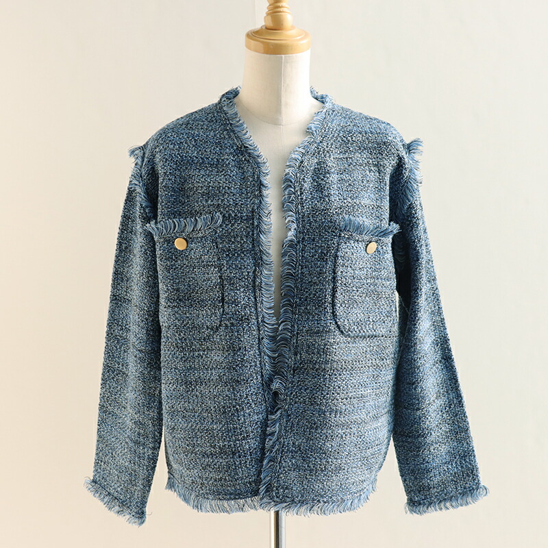 新品タグ付き【ADAWAS】サマーツイードニットジャケット FINAL SALE／【30％OFF】ADAWAS×MMN【カラー別注】 アダワス