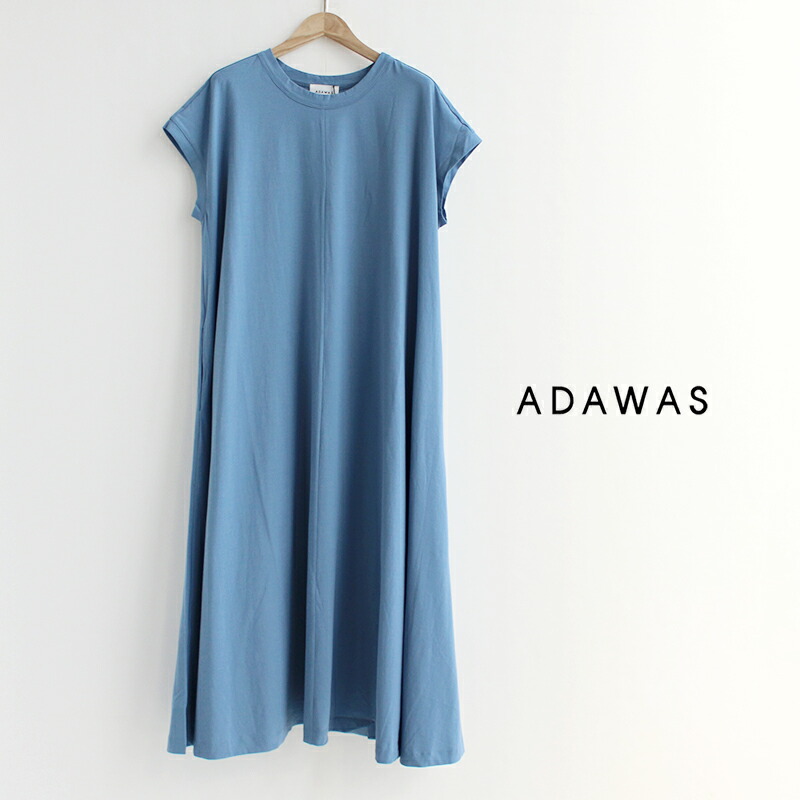 ADAWAS  アダワス HIGH-TWIST COTTON JERSEY DRESS ハイツイストコットンジャージードレス ADWS-407-10【RCP】2025SS 衣裳ティーシャツ 太陽フレア 25gw