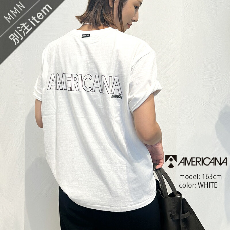 AMERICANA×MMN【別注品目】 アメリカーナ ラフィ丸胴天竺刷り上げるプルオーバー BRF-750A GB/6【RCP】 カットソー