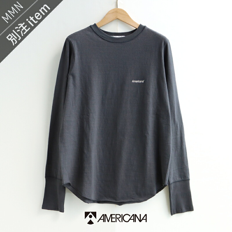 AMERICANA×MMN【別注品目】  アメリカーナ  AMERICANAロゴコットンカットソー ASO-832 GB【RCP】2025AW トップス 刺しゅう