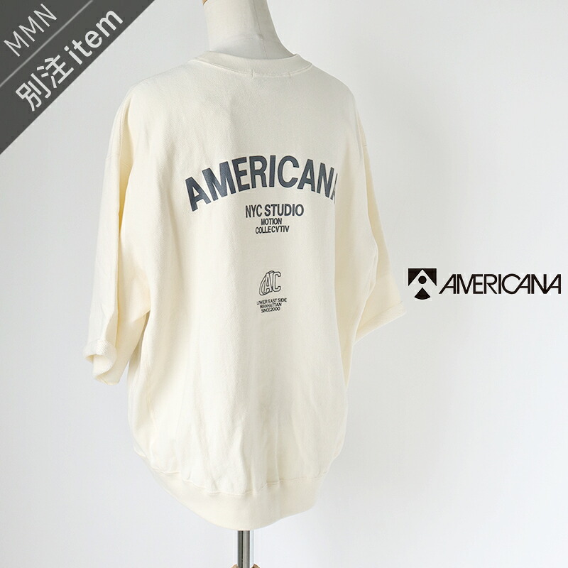 AMERICANA×MMN【別注アイテム】胸ロゴカットオフプルオーバー ASO-834 GB【RCP】2026SS 裏毛 ロゴ