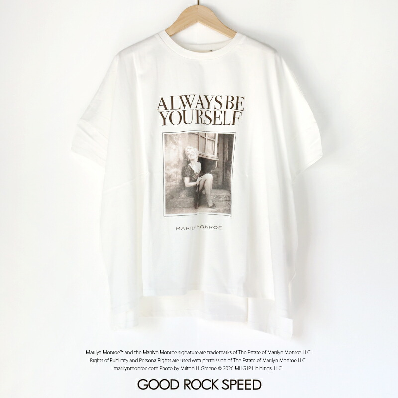 GOOD ROCK SPEED 好ましい鍵を掛ける素早さ MARILYN MONROE / PHOTO DOLMAN T-SHIRT / 「マリリン・モンロー」フォトドルマンプルオーバー 26MRM004W【RCP】2026SS  カットソー