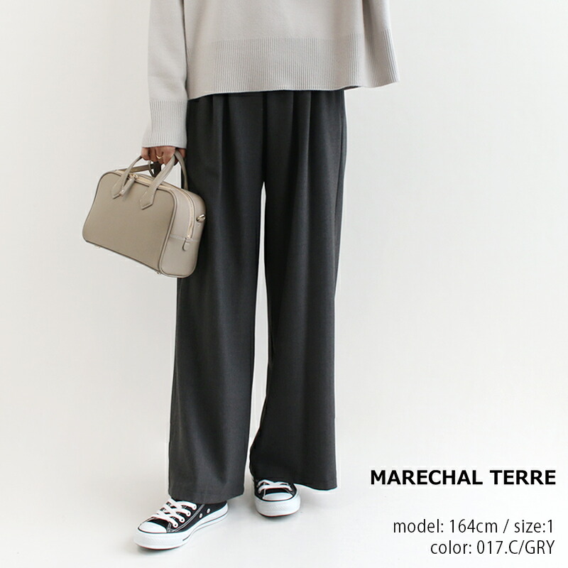 MARECHAL TERRE マルシャルテル 裏起毛ウエストギャザーワイドパンツ  ZMT236PT617【RCP】