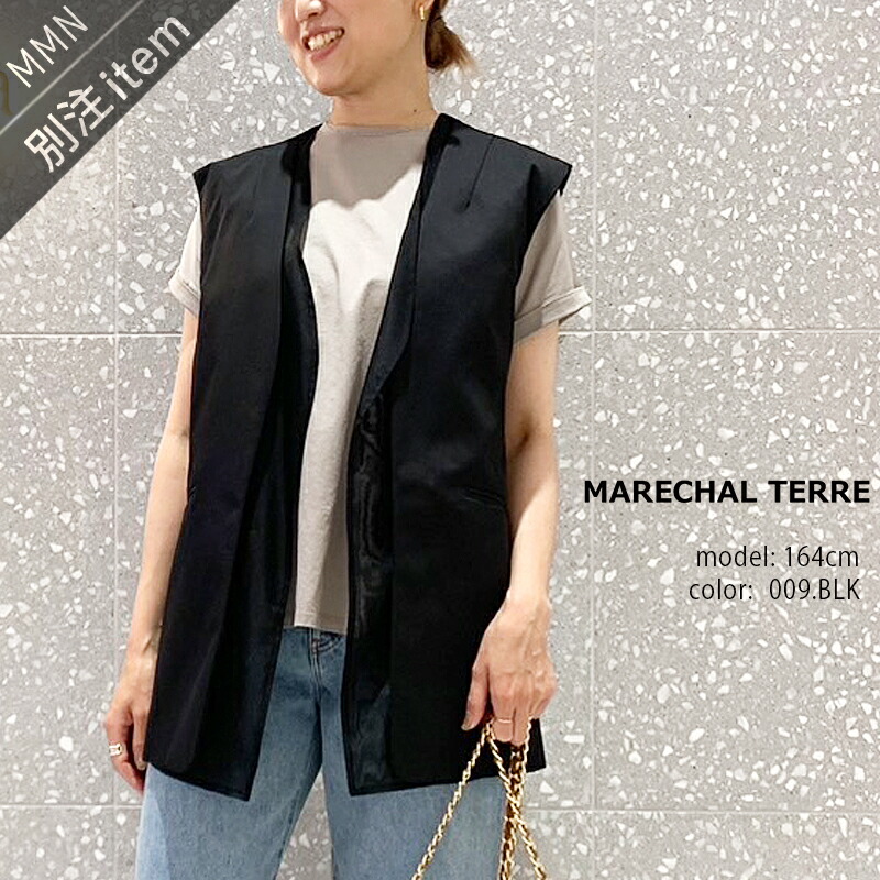 MARECHAL TERRE×MMN【別注アイテム】 マルシャルテル ORGANDY VEST インナーシアーベスト ZMT242VT146-B【RCP】2024SS アウター