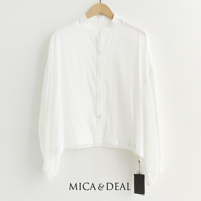 MICA&DEAL マイカアンドディール　GATHER SLEEVE BL ギャザースリーブブラウス 0126101054【RCP】2026SS トップス スタンドカラーシャツ