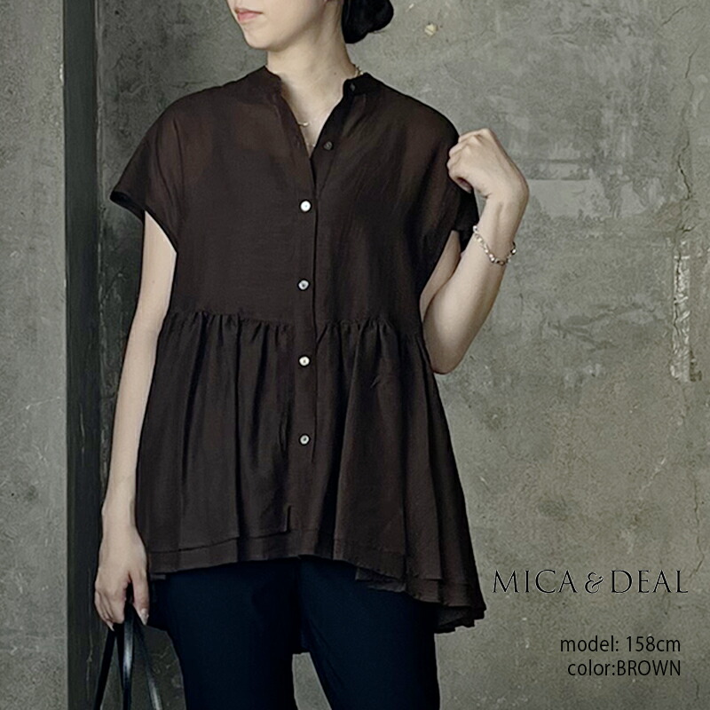 \MORE SALE/【20%OFF】MICA&DEAL マイカアンドディール LINEN GATHER BLOUSE インドリネンギャザーフレンチスリーブブラウス 0126201163【RCP】2026SS トップス 麻 シアーシャツ|Mmn エムエムエヌ