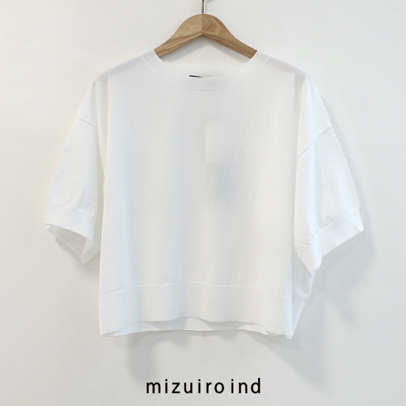 mizuiro ind ミズイロインド crew neck half slv P/O クルーネックハーフスリーブプルオーバー 1-220039 【RCP】 2025SS ティーシャツ カットソー 編み物