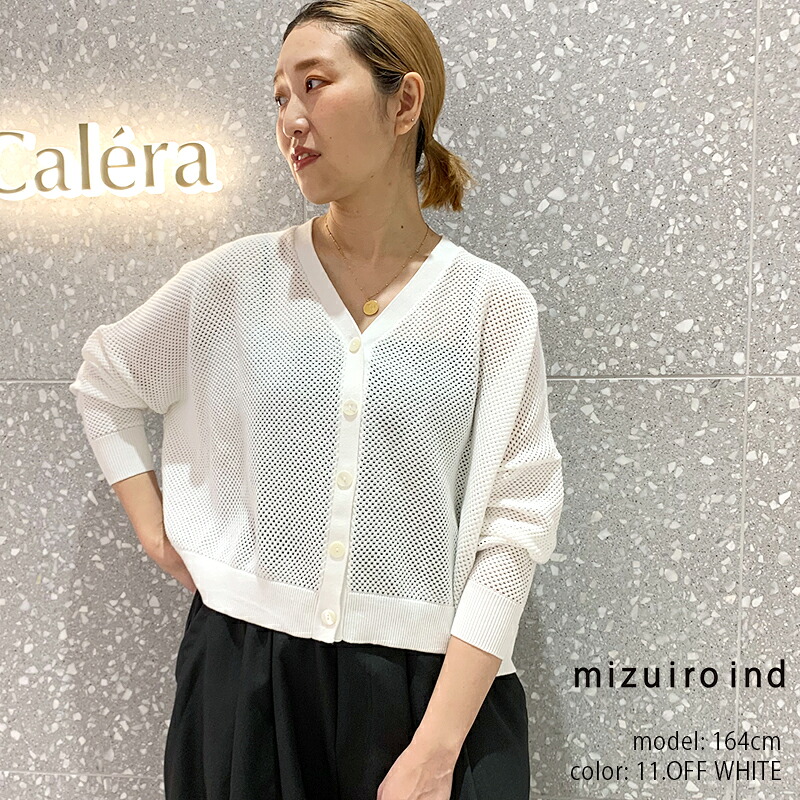 mizuiro ind ミズイロインド sheer patterned V neck C/D シアーメッシュVのど首ジレー 1-220053 【RCP】 2025SS 313d