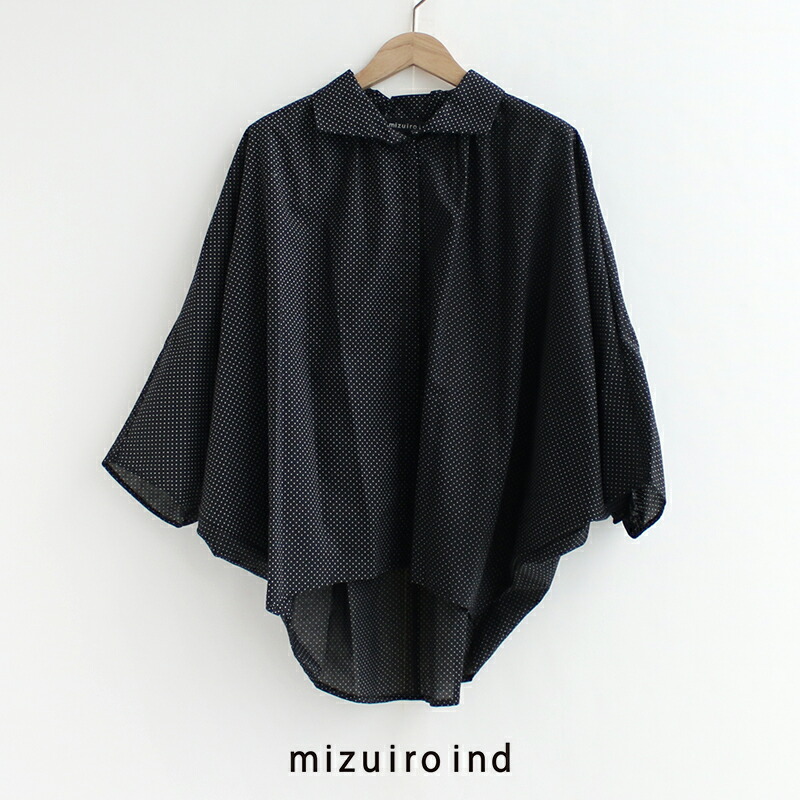 楽天市場】mizuiro ind ミズイロインド dots gather dolman shirt