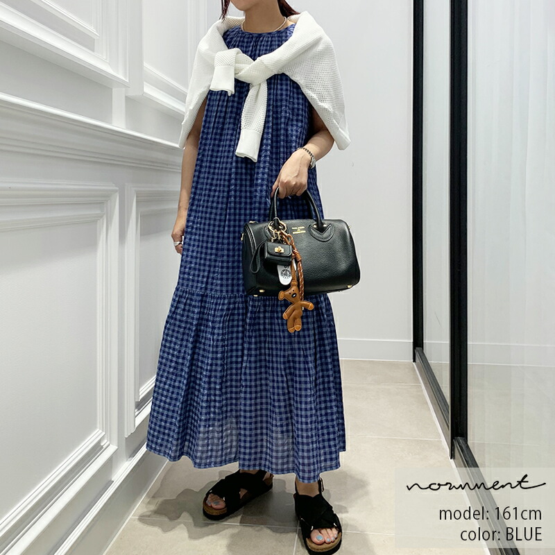 normment ノーメント GINGHAM CHECK N/S DRESS ギンガムチェックノースリーブドレス S25S-1932 【RCP】 2025SS 衣装 25gw