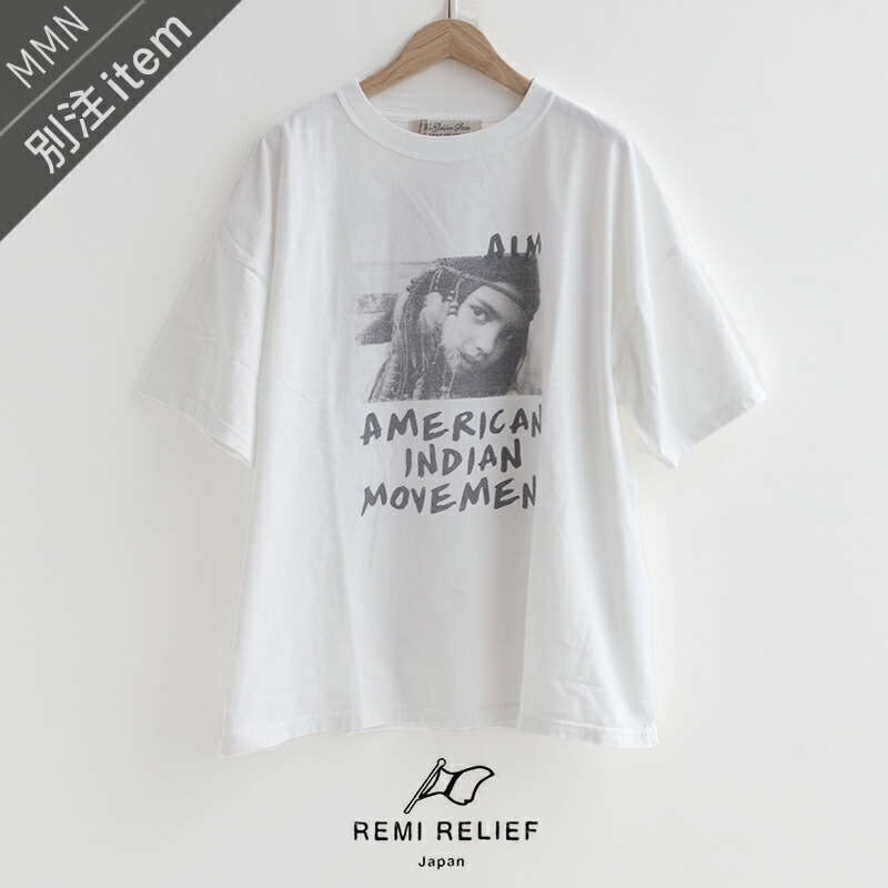 ＼Calne to Calera SALE／【20％OFF】REMI RELIEF&times;MMN【別注アイテム】 レミレリーフ　SP加工 INDIANプリントTシャツ RN28369242EW 【RCP】 2026SS カットソー トップス｜Mmn　エムエムエヌ