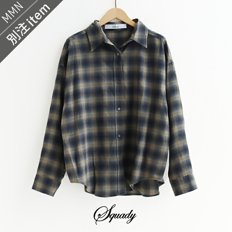 Squady×MMN【別注個条】  スカディ カシュクールチェックシャツ EW-521017【RCP】AW トップス