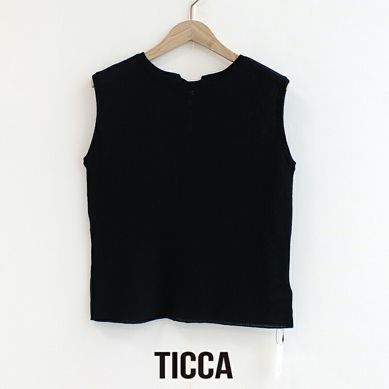 ＼Wonderland／【期間限定 10％OFF】TICCA ティッカ　2wayレースアップノースリーブリブプルオーバー TBES-481 【RCP】 2025SS トップス カットソー シアー