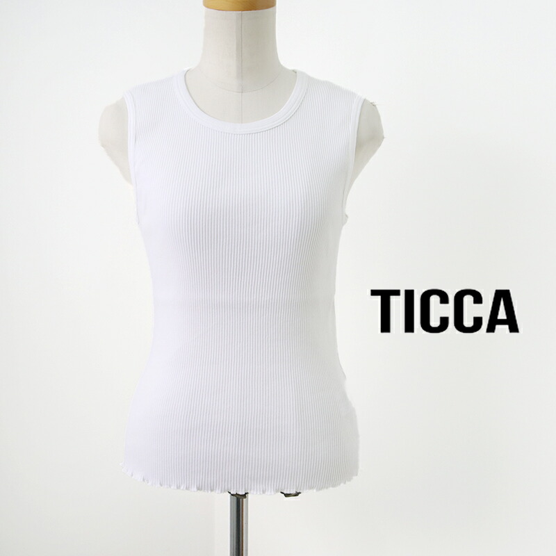TICCA ティッカ スーピマテレコタンクトップ TBFS-462【RCP】2026SS キャミソール WHITE-KHAKI