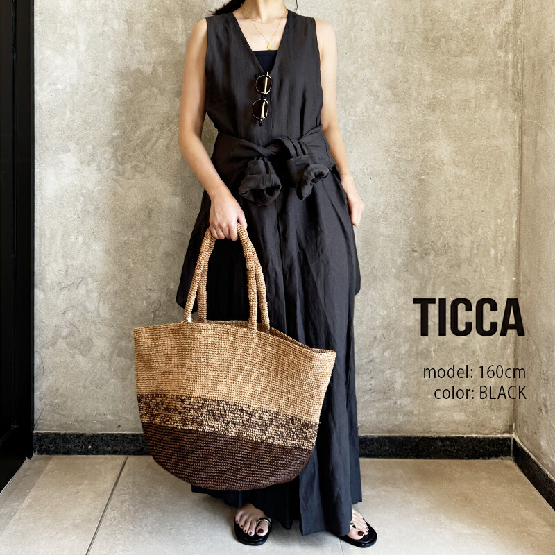 TICCA ティッカ リネンノースリーブコンビネゾン TBFS-415【RCP】2026SS オールインワン 上っ張り 麻