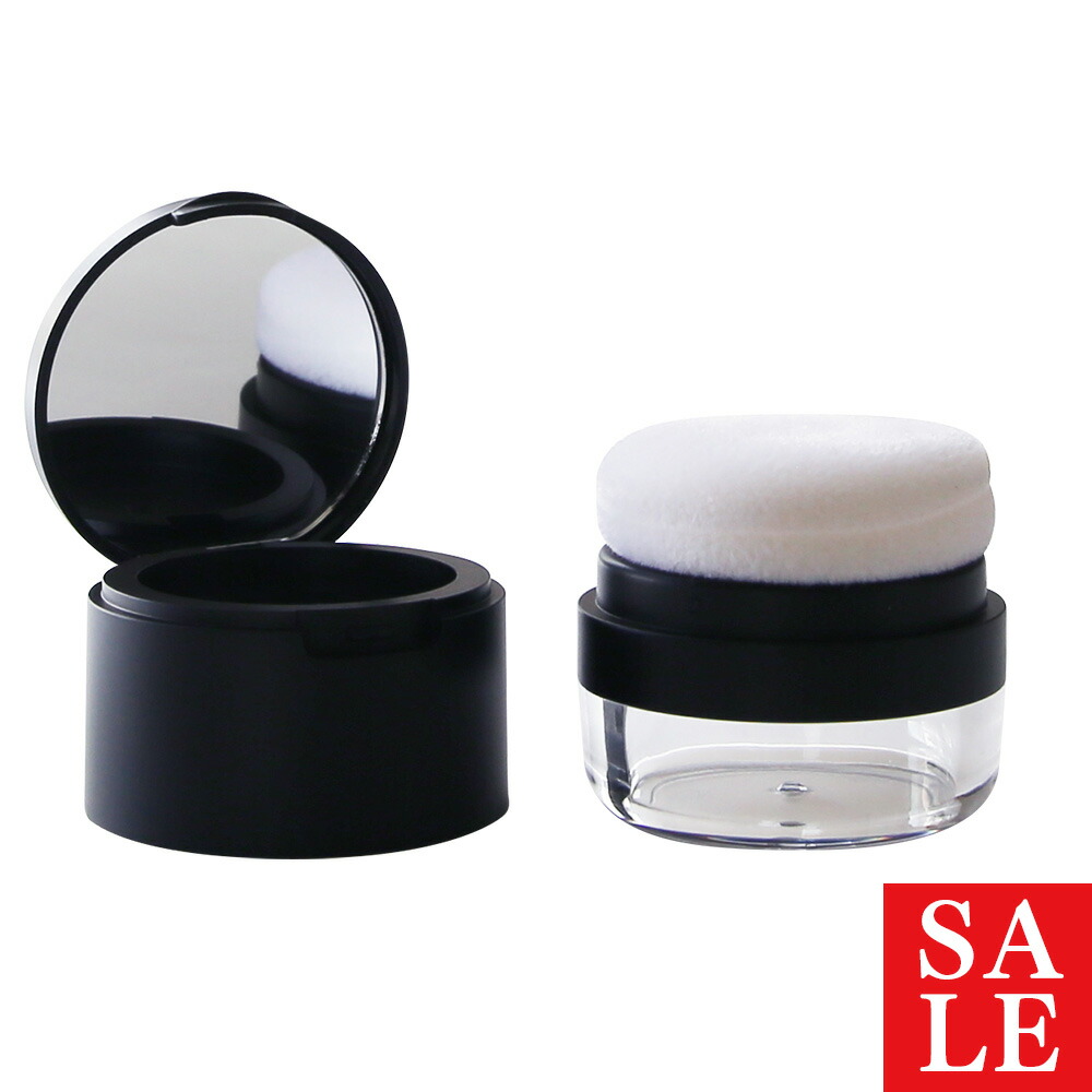 【15%OFF大売り出し】クリアポンポンジャー・マットブラック[18ml]／100個 アトマイザー 手作り コスメ チーク ファンデーション かざり付ける品 澄み切った 鏡付き添い人 海綿体パフ付き添い人 黒色火薬容れもの メイク用パフ 旅する持ちはこび用 黒色火薬 容れもの 手作りコスメ 小分け 黒いこと 黒 ツヤ皆無