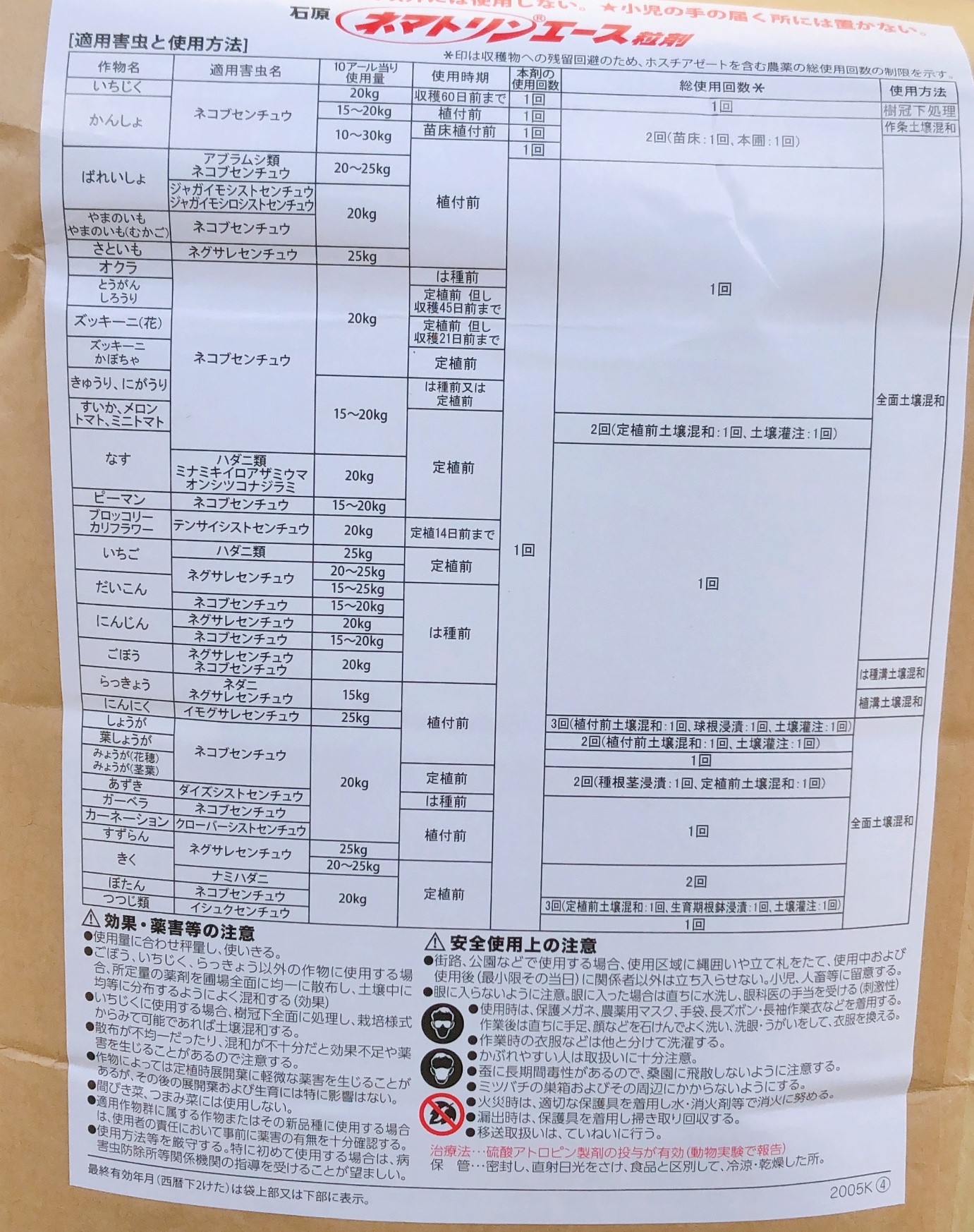 最大の割引 ネマトリンエース粒剤 ５ｋｇ 最終有効年月2024年10月 qdtek.vn