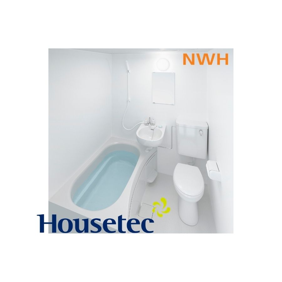 ハウステック NWH 3点式ユニットバス 1216サイズ(内寸1200×1600ミリ) 洗面器 便器 トイレ NWH-1216 床浴槽分割型 リフォーム 賃貸 アパート ホテル 民泊 旅館