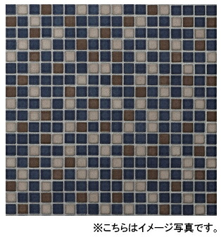 日本デコラックス モザイコ トレリス(8mm角タイル柄) キッチンパネル GX-3905LT エンボス仕様 ブルーブラウン サイズ3mm×910mm×1820mm (3×6版)