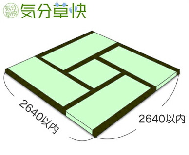 畳入替え 気分草快 スタンダード 縁付き畳 厚み35～60ミリ5尺8寸サイズ 4.5帖間 一帖物×4枚 半帖物×1枚