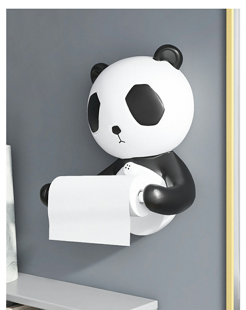 市場 トイレットペーパーホルダー ペーパーホルダー おしゃれ かわいい ペーパー収納 アンティークトイレ パンダ シングル 北欧
